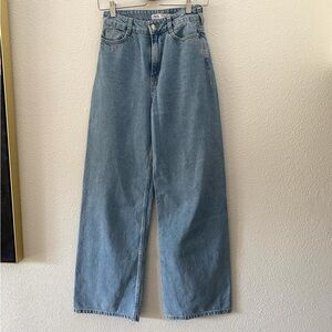 Zara wide leg high rise jeans light wash
